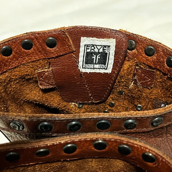 Frye Veronica cognac leather moto boots. - Picture 11 of 13